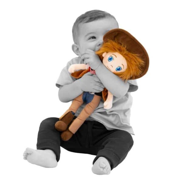 Chuck the cowboy doll from babyballet friends with Woody the toy story cowboy childrens soft toy doll